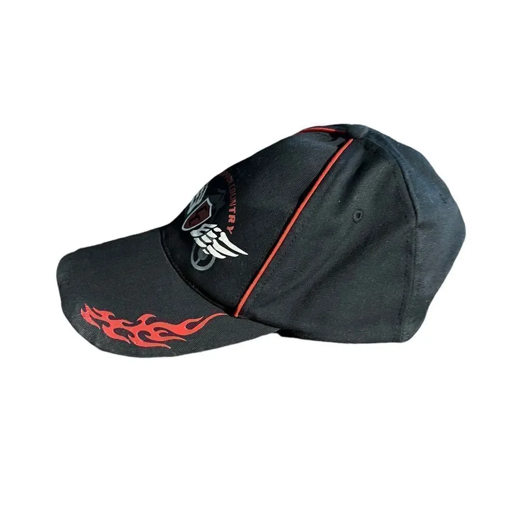 Chopper Country black and red motorcyle theme Youth‎ OSFM Adjustable Hat